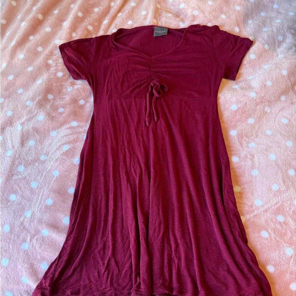 Olivia Rae Burgundy Mini Dress